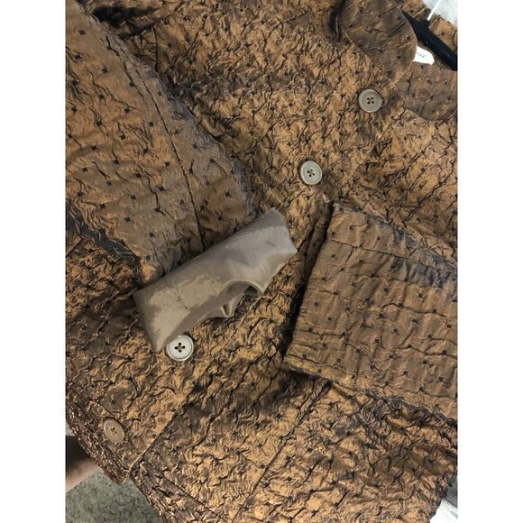 coldwater creek jacket medium Quilted Bronze Casual Lightweight Button Down - Picture 8 of 11